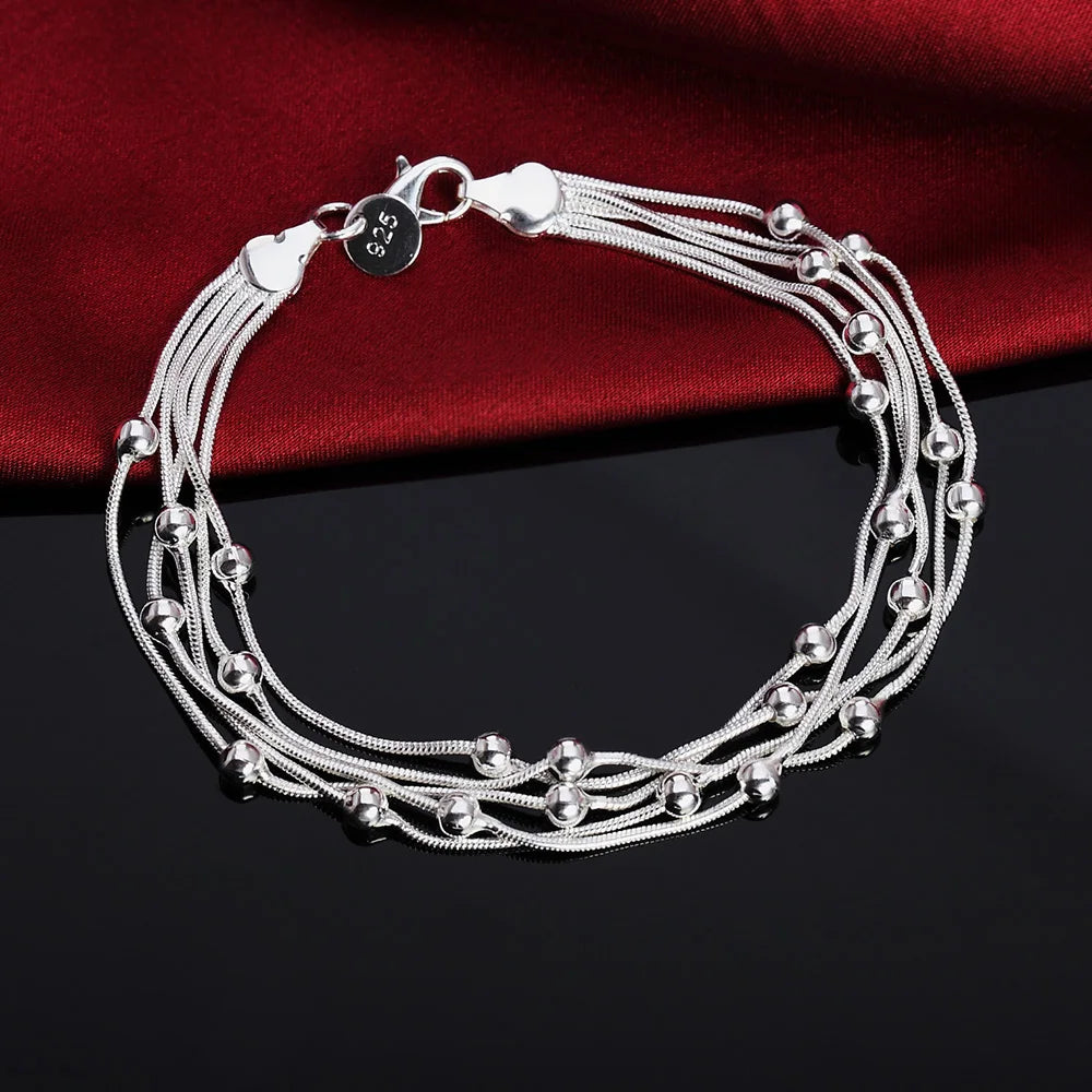 Fine 925 Sterling Silver Noble Nice Chain Solid Bracelet for Women Men Charms Party Gift Wedding Fashion Jewelry Hot Model - Sweet Fashion Love
